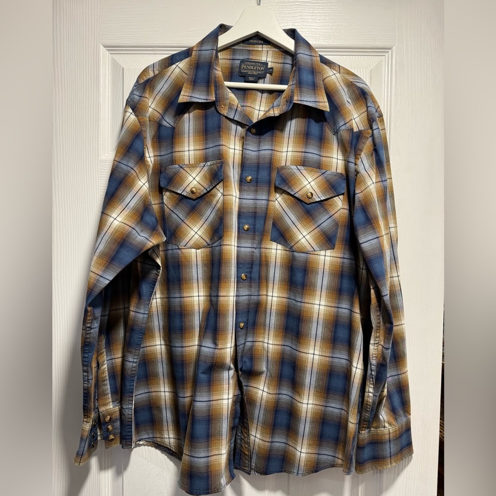 Pendleton Frontier Plaid Shirt in Blue and Brown